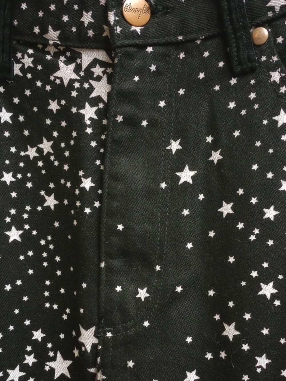 ⭐ WRANGLER "WANDERER" BLACK FLARE WIDE HIGH RISE JEANS WITH WHITE STARS⭐ - Picture 4 of 10